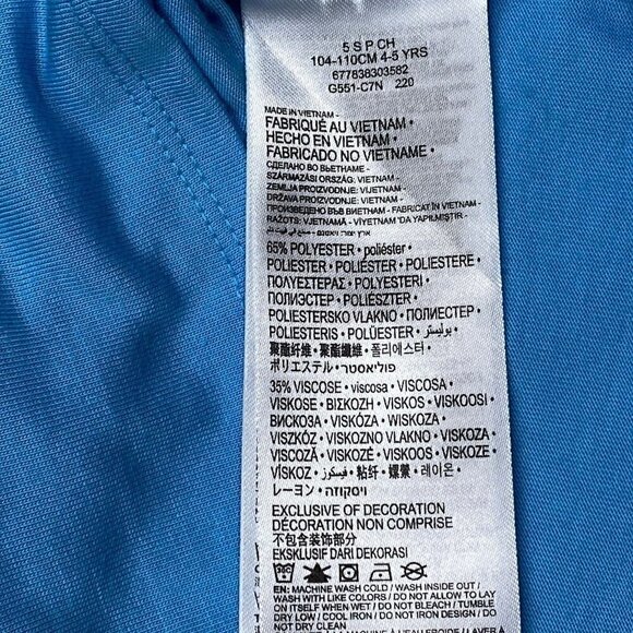 NEW NIKE TEE JUST DO IT Athletic Cut T-Shirt Girls Size 5 Blue Fury - Picture 5 of 7